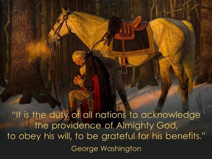 George Washington prays for guidance